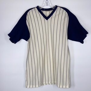 Vintage Southern Athletic Pin Striped Baseball Mesh Jersey Shirt Large